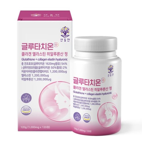 산들찬 글루타치온 플러스 콜라겐 엘라스틴 히알루론산 정 1000mg x 120정